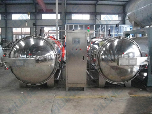 雙鍋并聯(lián)水浴式殺菌鍋實拍展示圖