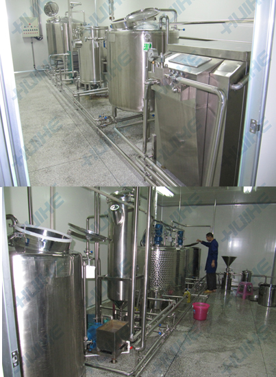 樟樹市某豆奶有限公司訂購豆奶生產(chǎn)線實物圖